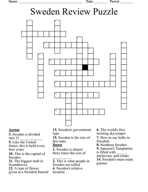 Sweden capital Crossword Clue .